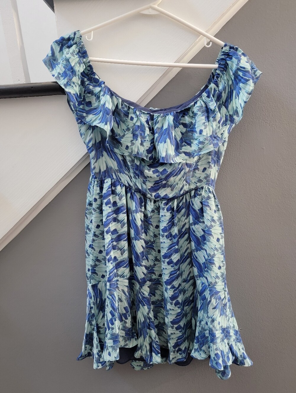 LoveShackFancy Izzy Minidress Off The Shoulder 100% Silk Large - Picture 2 of 5